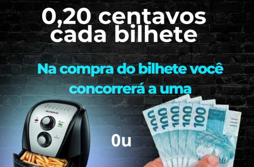  RIFA ON-LINE : Concorra a 01 Air Fryer ou R$ 500,00 no Pix por apenas R$ 0,20 centavos cada bilhete