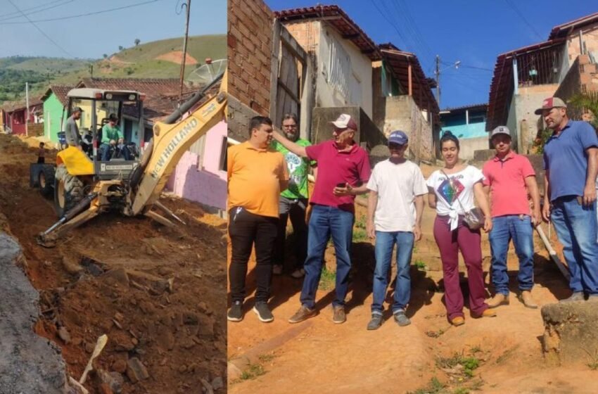  Prefeito Beto Pinto vistoria obra de rede de esgoto e pavimentação no bairro Nossa Senhora Aparecida