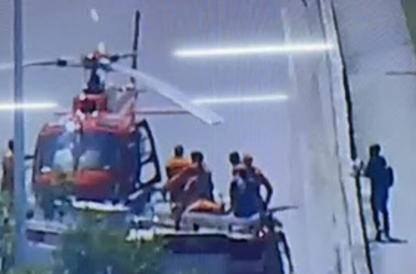  Após mal súbito, motorista é resgatado por helicóptero na Av. Paralela