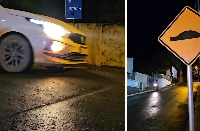  ATENÇÃO MOTORISTAS: Quebra-molas são instalados próximo a escola Eugênia Viana, na ladeira do Deolisano