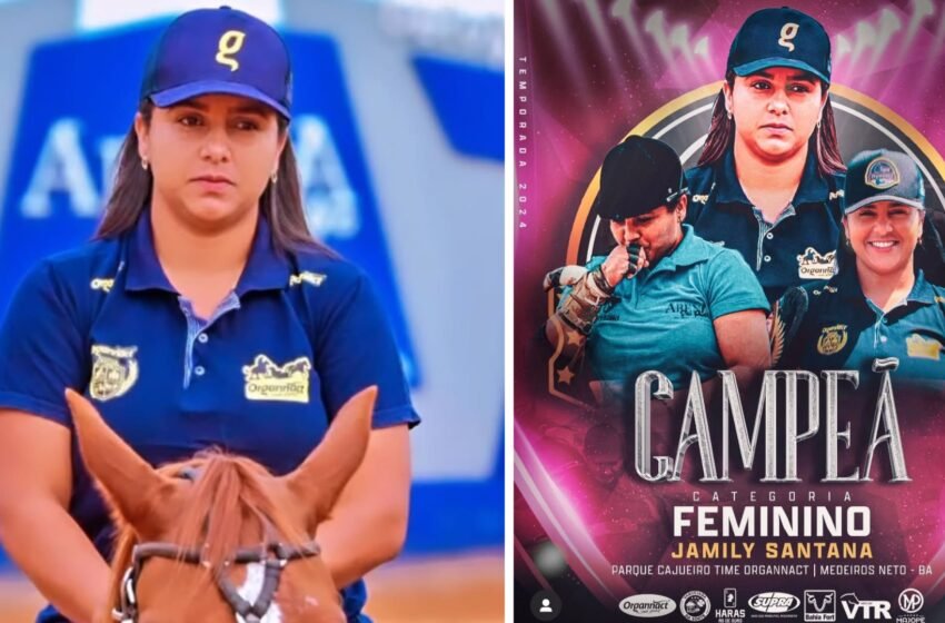  Medeirosnetense Jamily Santana &eacute; Campe&atilde; da Copa Organnact de Vaquejada em Jaguaquara-BA