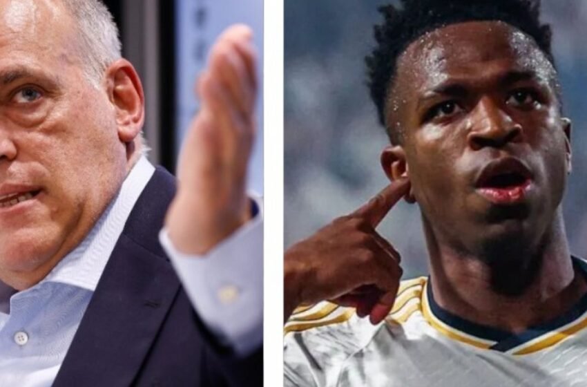  Presidente da LaLiga acusa Vini Jr. de pirataria e notifica Real Madrid