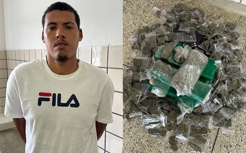  Cerco policial desmonta rede de tráfico em via movimentada de Teixeira de Freitas e apreende 10 kg de drogas